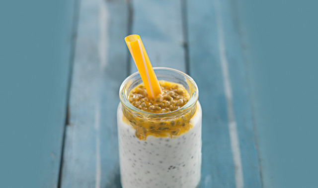 The healthy one, passionfruit, vanilla, chia smoothie